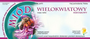 Paczka etykiet na miód wielokwiatowy (100szt) - wzór E1000