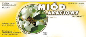Paczka etykiet na miód akacjowy (100szt) - wzór E1105