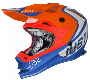 Kask JUST1 J32 KIDS VERTIGO blue-fluo orange YM -T