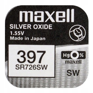 Bateria srebrowa MAXELL 397 396 SR 726 SW 1 SZTUKA 1.55V 33 mAh V396 V397