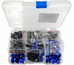 Śruby owiewek uniwersalne aluminiowe niebieskie Mo