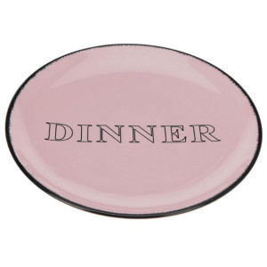 Talerz obiadowy Dinner beżowo różowy