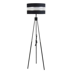 Czarna lampa podłogowa z abażurem