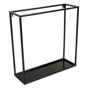 Półka wisząca ścienna metal czarna 45 cm