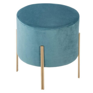 Pufa na złotych nogach Blue Velvet