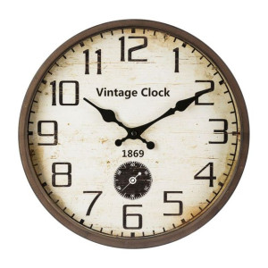 Zegar ścienny vintage brązowy 30 cm