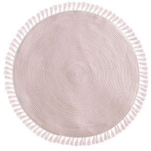 Okrągły dywan z frędzlami Lurex 90 cm