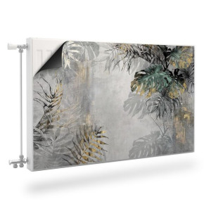 Mata MAGNETYCZNA Grzejnika Tropikalne LIŚCIE Beton 120cm x 60cm