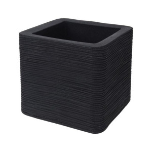 Donica Ribbed antracyt kwadrat 30x27 cm