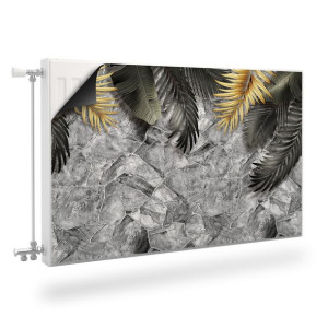 Mata MAGNETYCZNA Grzejnika Egzotyczne Liście Beton Abstrakcja 120cm x 60cm