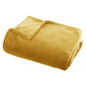 Koc pluszowy Flanel 130x180 cm żółty