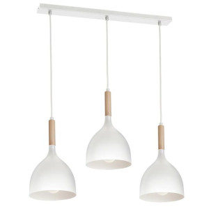 Lampa sufitowa Noak Wood biała potrójna