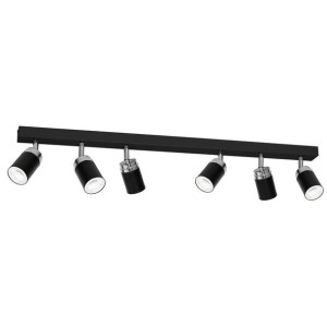 Nowoczesna lampa sufitowa czarna Reno x6