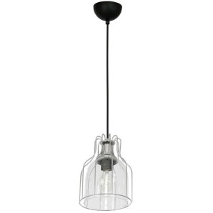 Lampa wisząca szklana Aria czarna chrom