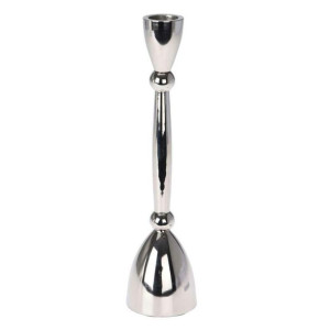 Świecznik aluminiowy srebrny Glam 23 cm