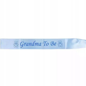 Szarfa Baby shower będę Babcią dla Babci niebieska