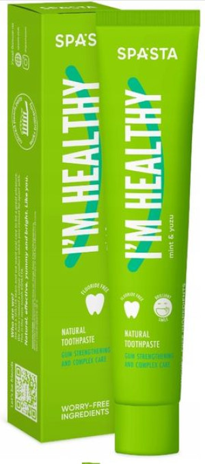 SPASTA Pasta do zębów 90ml I'm Healthy bez Fluoru