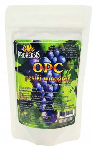 Proherbis OPC Pestki Winogron Mielone Proszek 100g
