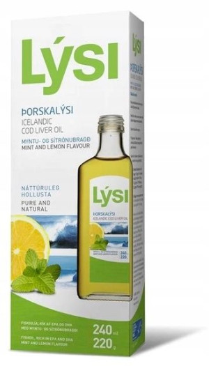 LYSI Tran Islandzki Cytrynowy Miętowy w Płynie 240