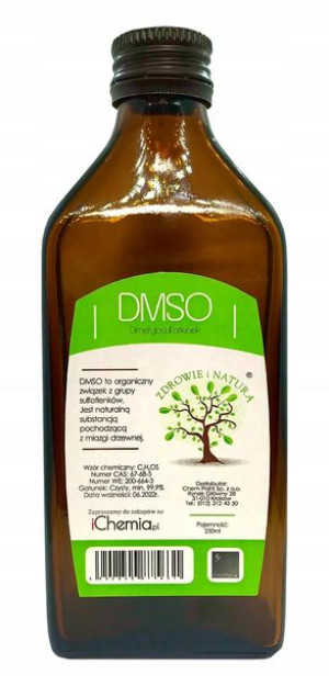 DMSO Dimetylosulfotlenek CZYSTY naturalny 250 ml
