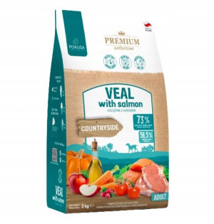 Pokusa Premium Karma Cielęcina Łosoś Adult 3kg