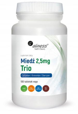 Aliness Miedź 2,5mg Trio Cytrynian 3 Formy 100tabl