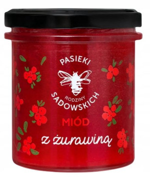 Miód Pasieki Sadowskich z Żurawiną Wielokwiat 430g
