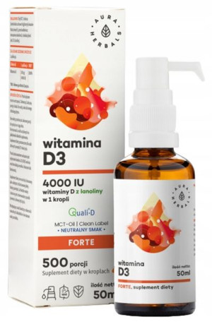 Aura Herbals Witamina D3 4000 IU MCT krople 50ml