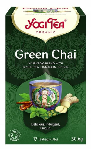 YOGI Green Chai Herbata Zielona Czaj Imbir 17sztuk