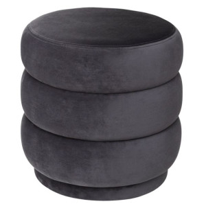 Pufa welurowa Sinan Grey Velvet