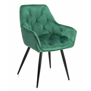 Krzesło pikowane Hana Black Green