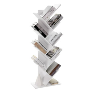 Regał stojący na książki biała LOFT 141 cm