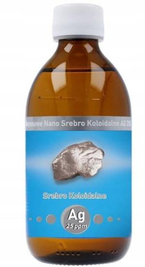 Niejonowe Nano Srebro koloidalne 25 ppm 300 ml