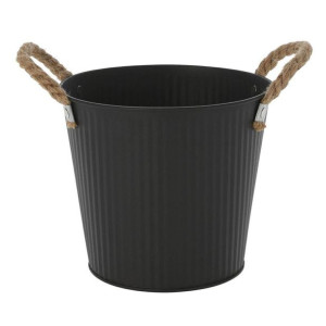 Donica wiaderko na kwiaty czarne 16 cm