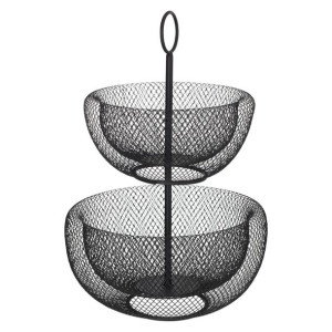 Patera dwupoziomowa na owoce Black Mesh