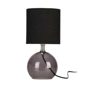 Lampa stojąca czarna ze szklaną podstawą