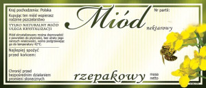 Paczka etykiet na miód rzepakowy (100szt) - wzór E78