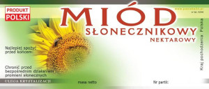 Paczka etykiet na miód słonecznikowy (100szt) - wzór E1046