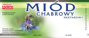 Paczka etykiet na miód chabrowy (100szt) - wzór E1047