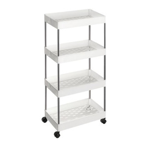 Mobilny wózek kuchenny biały 40 cm 4 poziomy