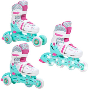 Rolki Wrotki 3w1 RAVEN Loret Mint 30-33 Kółka LED