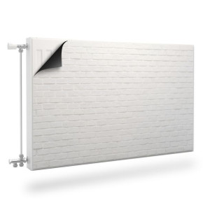 Mata MAGNETYCZNA Kaloryfera Białe Cegiełki Mur Dekoracja 120cm x 60cm