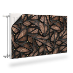 Mata MAGNETYCZNA Na Grzejnik Abstrakcja Drewno 100cm x 60cm