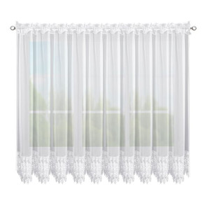 Firana woalowa z gipiurą 30cm biała 180x400 cm LG35Pgip65-30-175