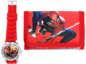 SPIDERMAN Zestaw Dziecięcy ZEGAREK + PORTFEL