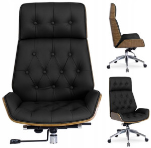 Fotel Biurowy Obrotowy Gabinetu Loft DIEGO Czarny