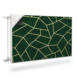 Mata Magnetyczna Na Kaloryfer Zielony MARMUR Wzór Geometryczny 90cm x 60cm