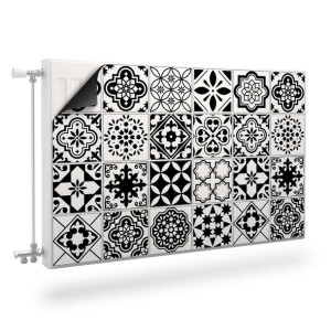 Mata Magnetyczna Czarno-Biała Mozaika Imitacja Płytek 80cm x 60cm