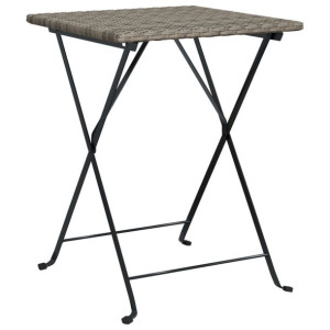 Składany stolik bistro, szary, 55x54x71 cm, polirattan
