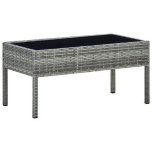 Stolik ogrodowy, szary, 75x40x37 cm, rattan PE
